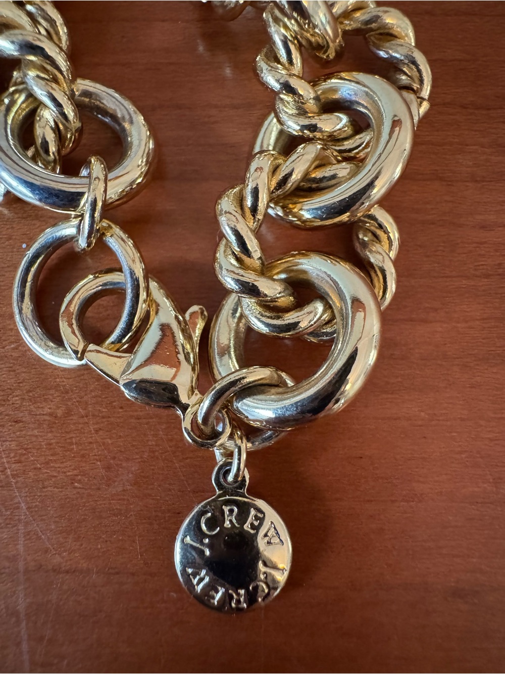 J. Crew Polished Gold Link Charm Bracelet